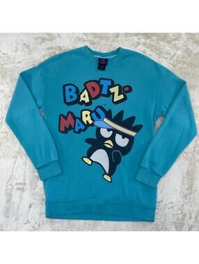 Sanrio BADTZ-MARU Crewneck Sweatshirt Size Medium Hello Kitty Friend Turquoise S